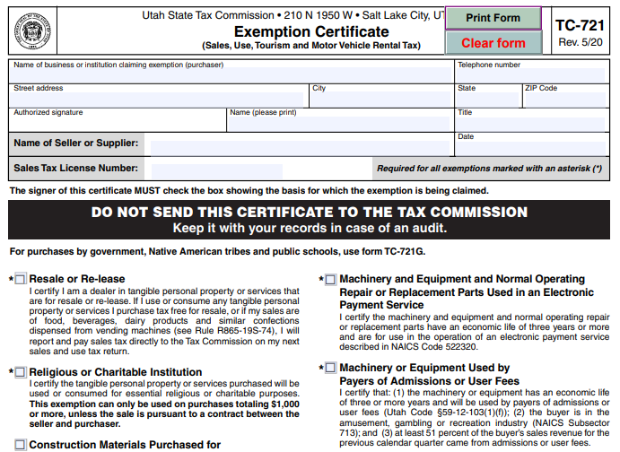 Sales Tax Refund Request